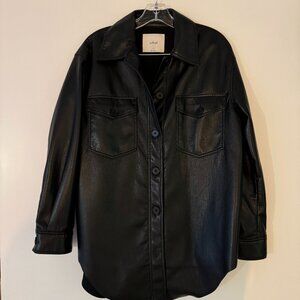 Wilfred The Ganna Shirt Jacket- Vegan Leather- Black- Small